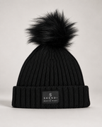 Komplet Damski 100% Merino z Pomponem – Czarny