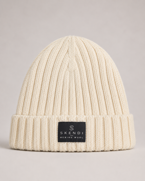 Czapka Męska 100% Merino – Ecru