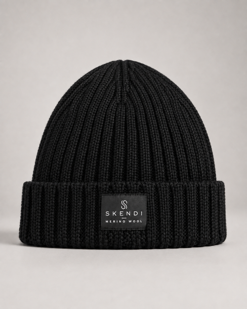 Czapka Męska 100% Merino – Czarna