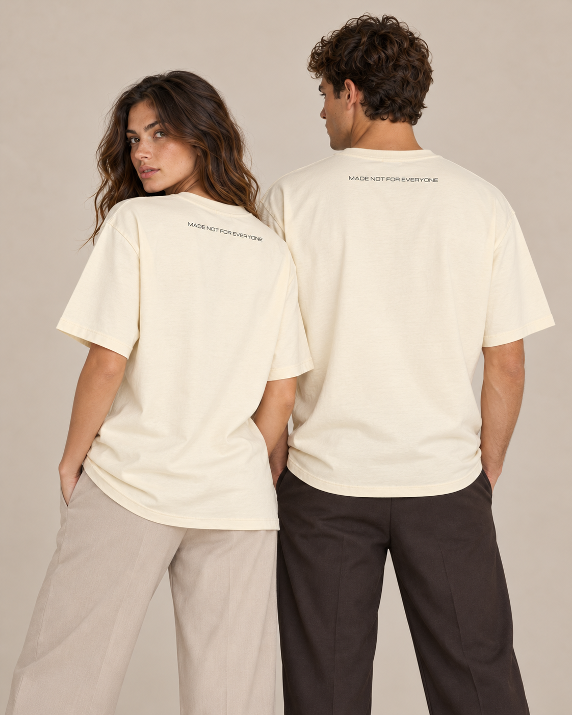 Koszulka SKENDI Oversize 240 g/m² – Ecru