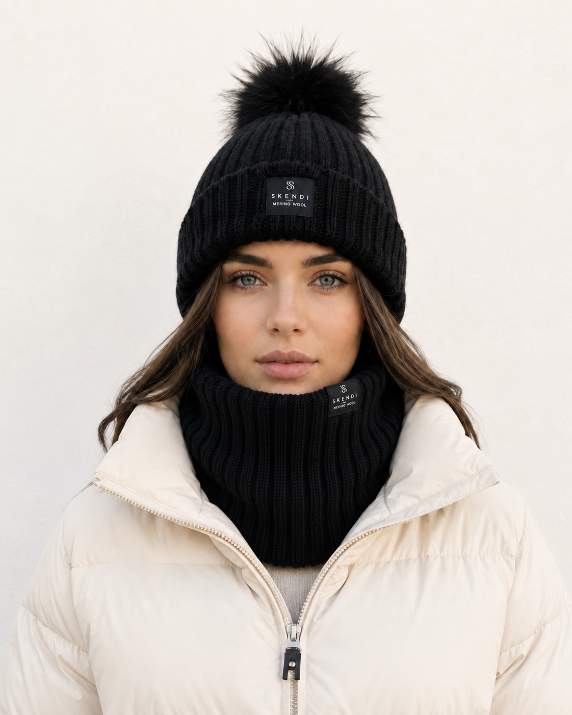 Komin Unisex 100% Merino – Czarny